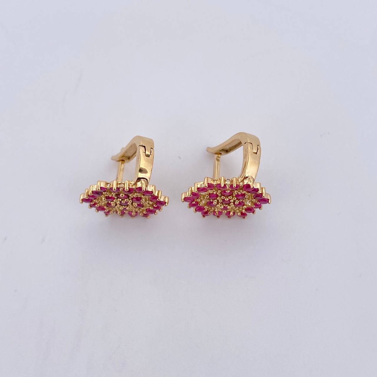 Topos Arete Mandala 3.45gr / Rubies 1.02 Qts Oro Amarillo 18K (Joya) &