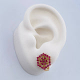 Topos Arete Mandala 3.45gr / Rubies 1.02 Qts Oro Amarillo 18K (Joya) &