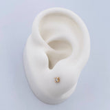 Topos Cuatro Garras 0.7gr / Diamantes 10 Pts Oro Amarillo 18K (Joya) &