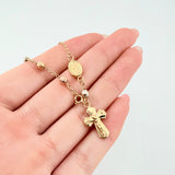 Miraculous Virgin Rosary Bracelet 2.7gr / 7 in / 4mm Three Golds 18K