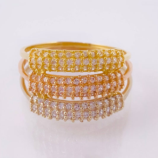 Three Bands Ring 3.65gr / T6 1/2 / Three-tone Gold 18K ©