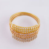 Anillo Tres Bandas 3.65gr / T6 3/4 / Tres Oros 18K *