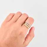 Anillo Tres Bandas 3.65gr / T6 1/2 / Tres Oros 18K ©