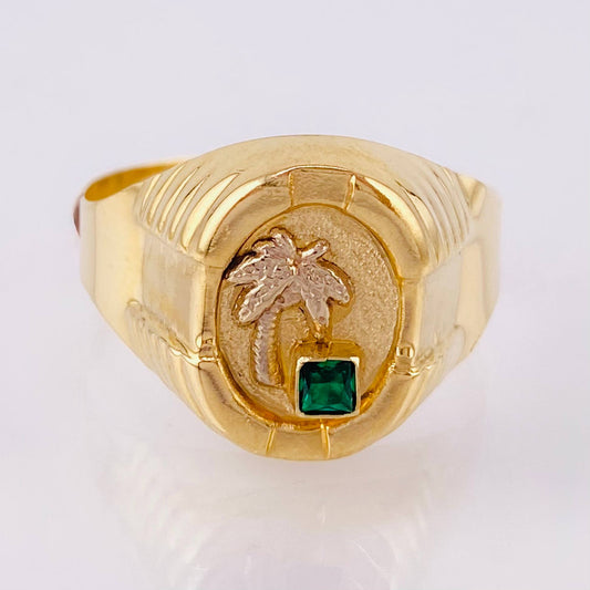 Palm Tree Frame Ring 3.3gr / T9 1/4 / Yellow Gold 18K ©