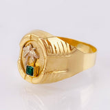 Circular Palm Tree Frame Ring 3.65gr / T11 1/2 / Yellow Gold 18K