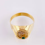 Circular Palm Tree Frame Ring 3.65gr / T11 1/2 / Yellow Gold 18K