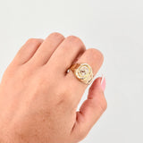 Anillo Marco Circular Herradura Caballo 3.8gr / T11 / Dos Oros Amarillo Blanco 18K