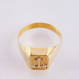 Anillo Marco Ancla 3.65gr / T10 / Dos Oros Amarillo Blanco 18K
