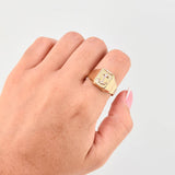 Anillo Marco Ancla 3.5gr / T11 1/4 / Dos Oros Amarillo Blanco 18K *