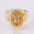 Anillo Marco Aguila 3.35gr / T8 3/4 / Dos Oros Amarillo Blanco 18K ©