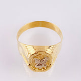 Anillo Marco Aguila 3.35gr / T8 3/4 / Dos Oros Amarillo Blanco 18K ©