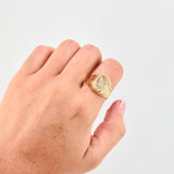 Anillo Marco Aguila 3.35gr / T8 3/4 / Dos Oros Amarillo Blanco 18K ©