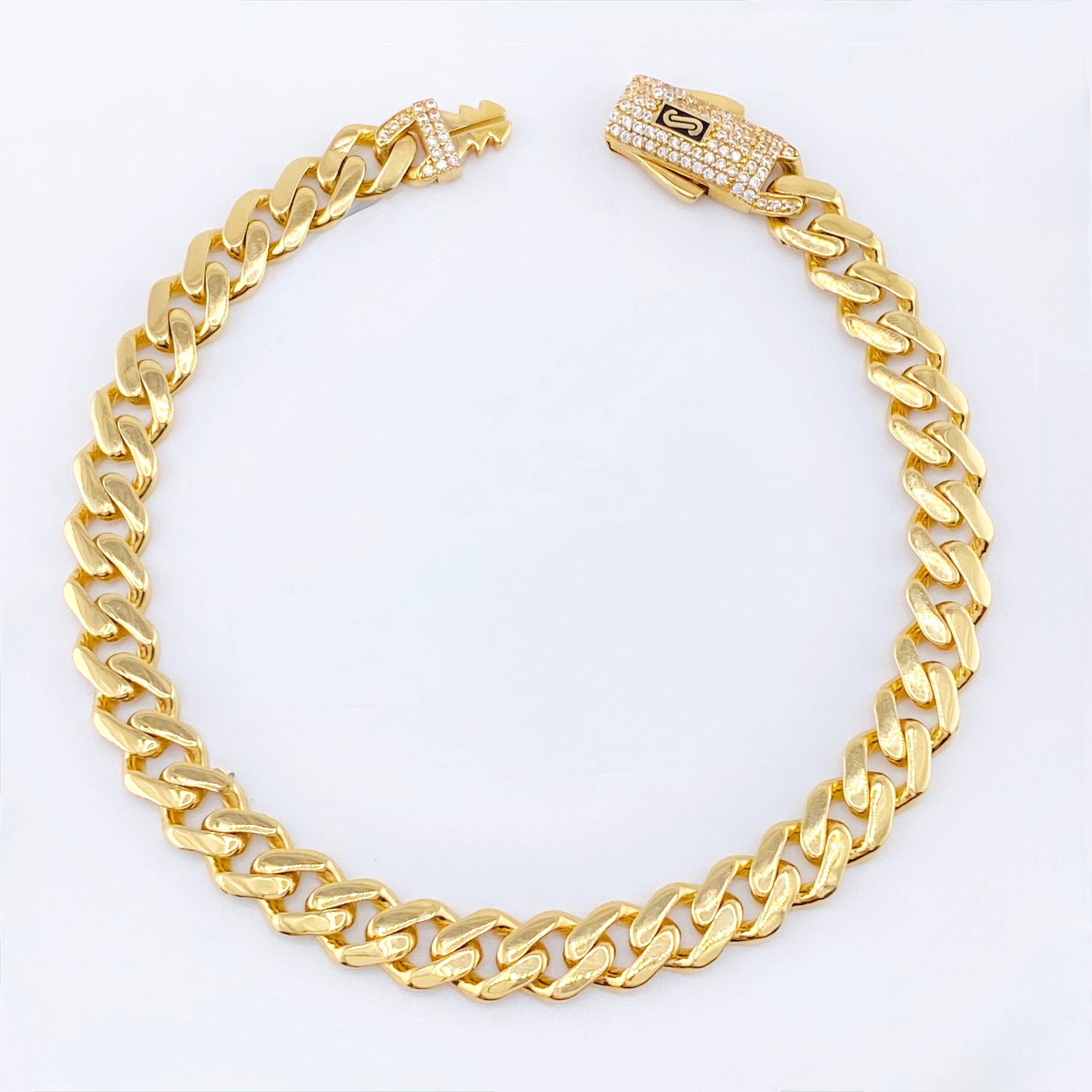 Pulso Cubano Monaco 10.35gr / 8 1/4 in / 7mm Oro Amarillo +4 18K ©