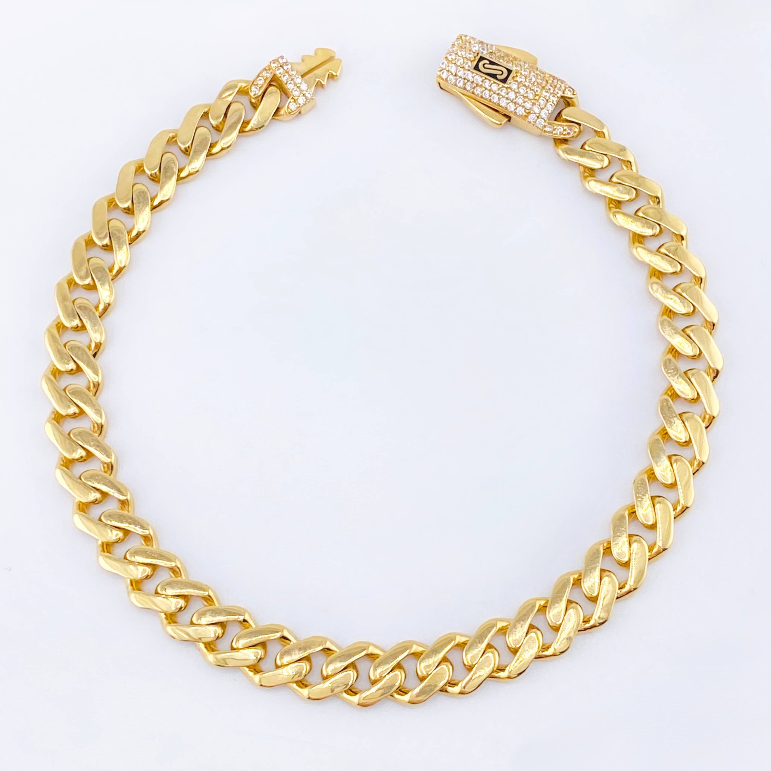 Pulso Cubano Monaco 10.5gr / 8 1/4 in / 6.9mm Oro Amarillo +4 18K