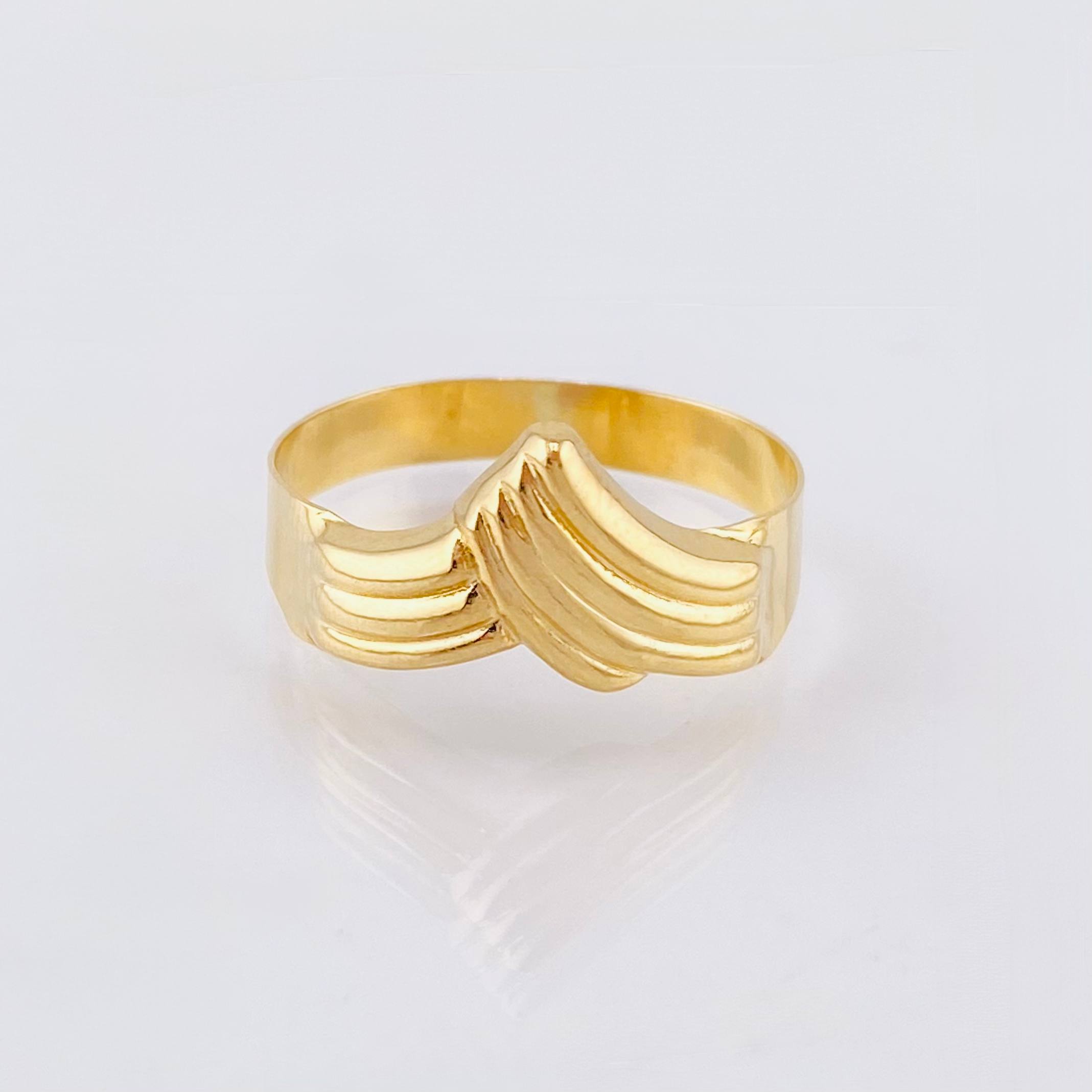 Anillo Curva Enlazada 1.7gr / T8 3/4 / Oro Amarillo 18K