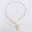 Miraculous Virgin Rosary Bracelet 2.4gr / 7 in / 3mm Three Golds 18K