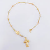 Miraculous Virgin Rosary Bracelet 2.4gr / 7 in / 3mm Three Golds 18K