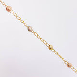 Miraculous Virgin Rosary Bracelet 2.4gr / 7 in / 3mm Three Golds 18K