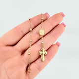 Miraculous Virgin Rosary Bracelet 2.4gr / 7 in / 3mm Three Golds 18K