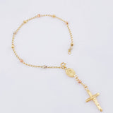Miraculous Virgin Rosary Bracelet 2.3gr / 6 1/2 in / 3mm Three Golds 18K