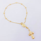 Pulso Denario Virgen Milagrosa 2.3gr / 7 in / 3mm Oro Amarillo 18K