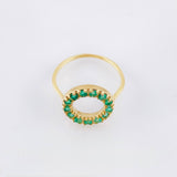 Anillo Circulo Silueta Esmeraldas 32pts 1.85gr / T5 1/4 / Oro Amarillo 18K *