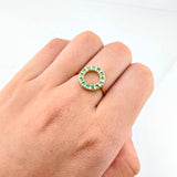 Anillo Circulo Silueta Esmeraldas 32pts 1.85gr / T5 1/4 / Oro Amarillo 18K *