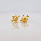 Airplane Stud Earrings 0.5g / in / 7mm Yellow Gold 18K