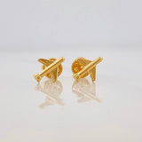Airplane Stud Earrings 0.5g / in / 7mm Yellow Gold 18K
