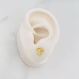 Crown Stud Earrings 0.55g / in / 7mm Yellow Gold 18K