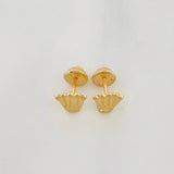 Crown Stud Earrings 0.55g / in / 7mm Yellow Gold 18K