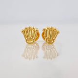 Crown Stud Earrings 0.55g / in / 7mm Yellow Gold 18K