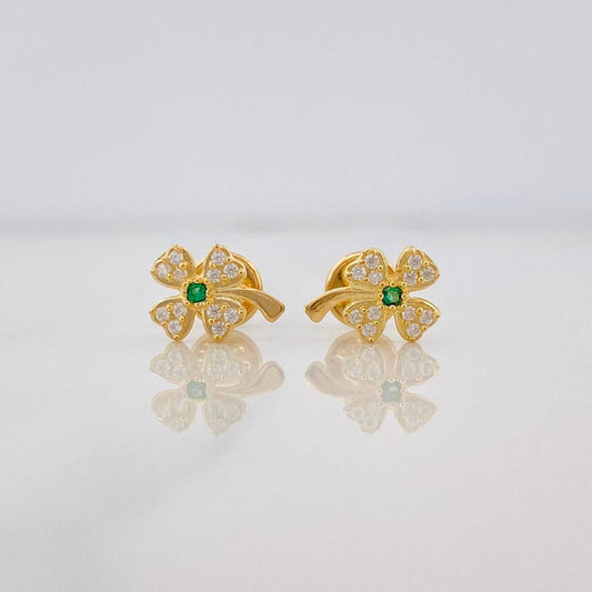 Clover Stud Earrings 1.1g / in / 6.6mm Yellow Gold 18K