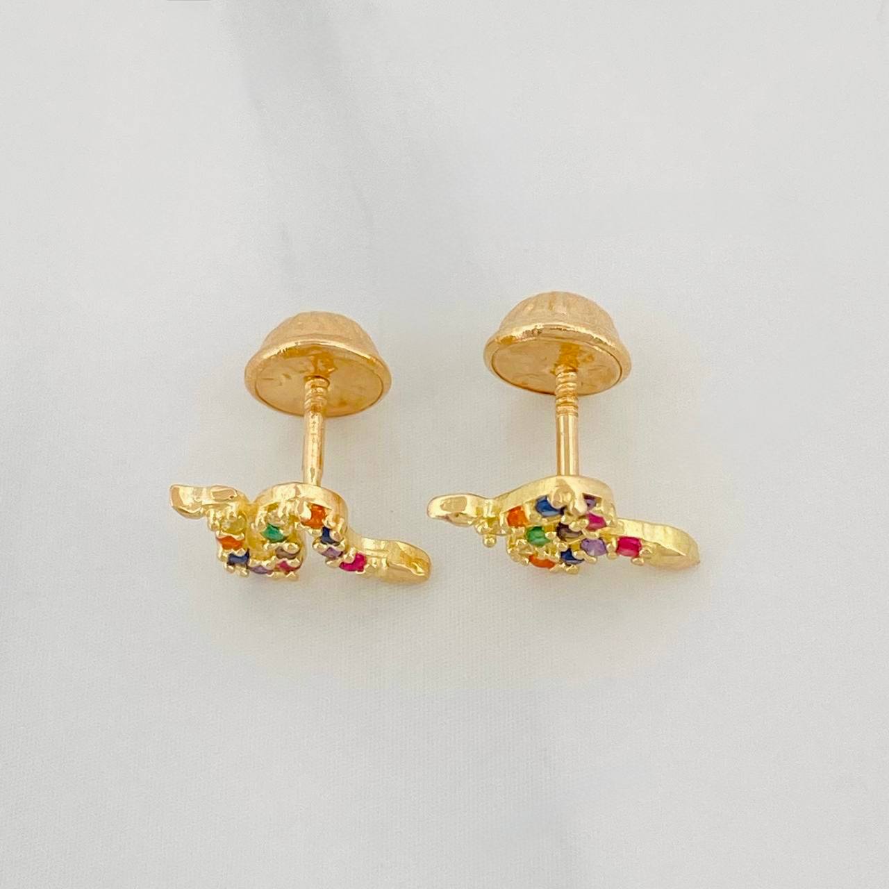 Snake Stud Earrings 1g / in / 5.4mm Yellow Gold 18K