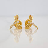 Dragonfly Stud Earrings 0.95g / in / 9.7mm Yellow Gold 18K