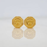Crown Stud Earrings 0.7g / in / 7.8mm Yellow Gold 18K