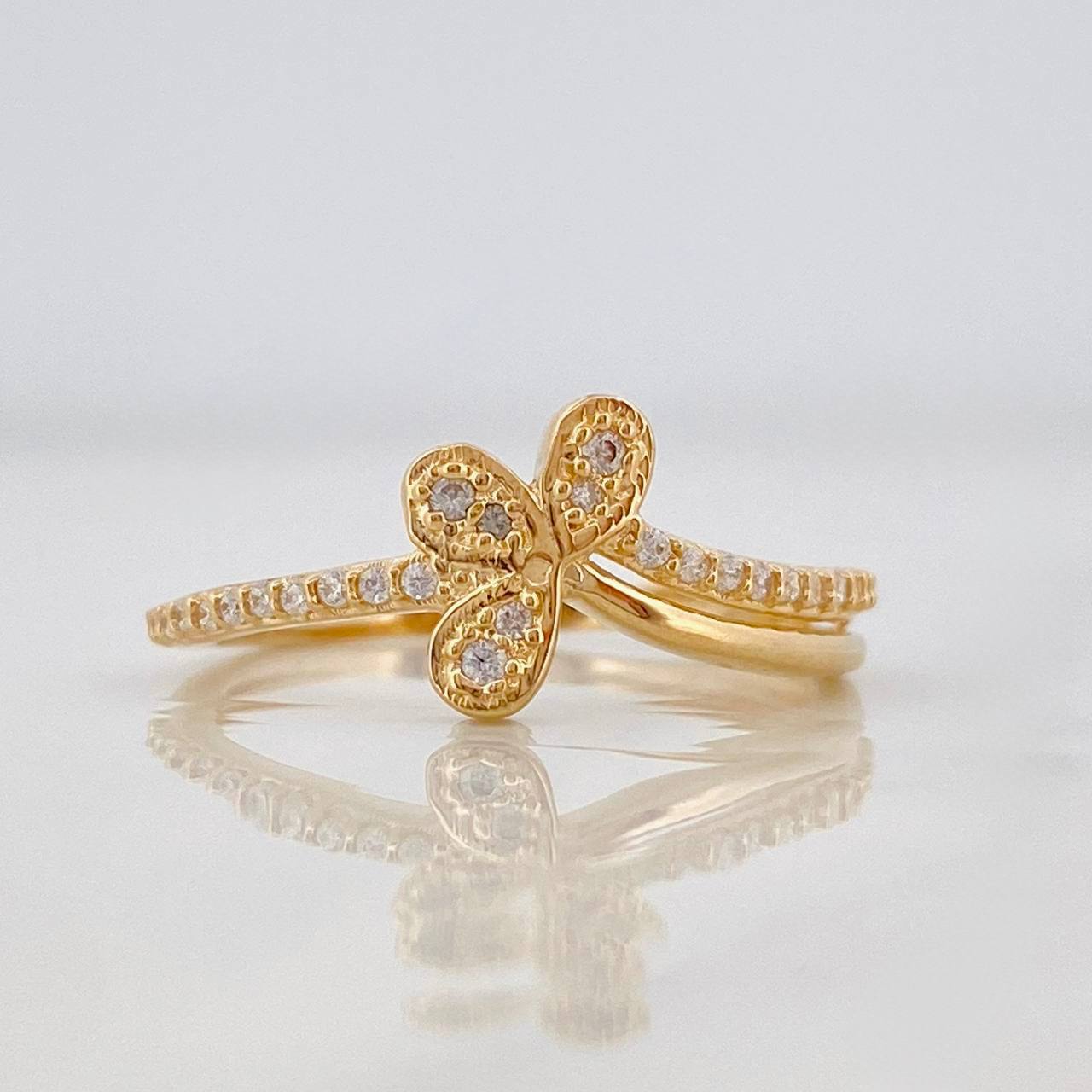 Anillo Flor Churumbela 2.3g / T6 3/4 Oro Amarillo 18K