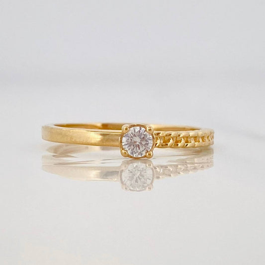 Anillo Solitario Cubano 1.5g / T7 1/4 Oro Amarillo 18K