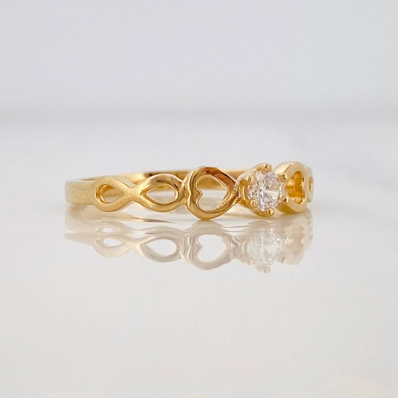 Anillo Solitario Infinito 1.65g / T7 Oro Amarillo 18K