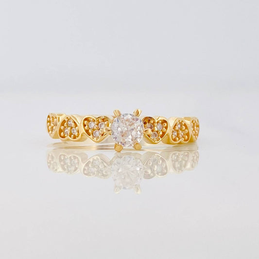 Anillo Solitario Corazon 2.45g / T8 1/4 Oro Amarillo 18K