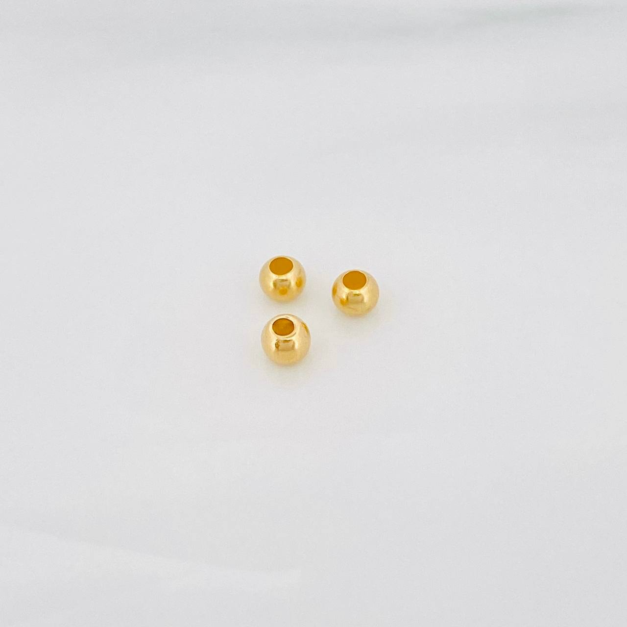 Plain Bead 3mm Yellow Gold 18K