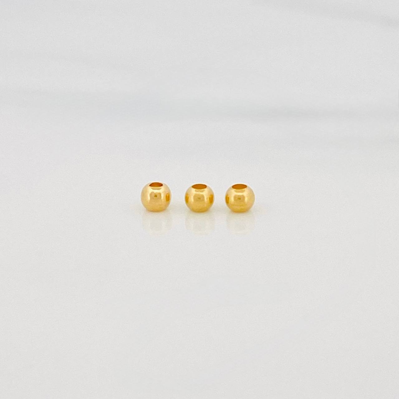 Plain Bead 3mm Yellow Gold 18K