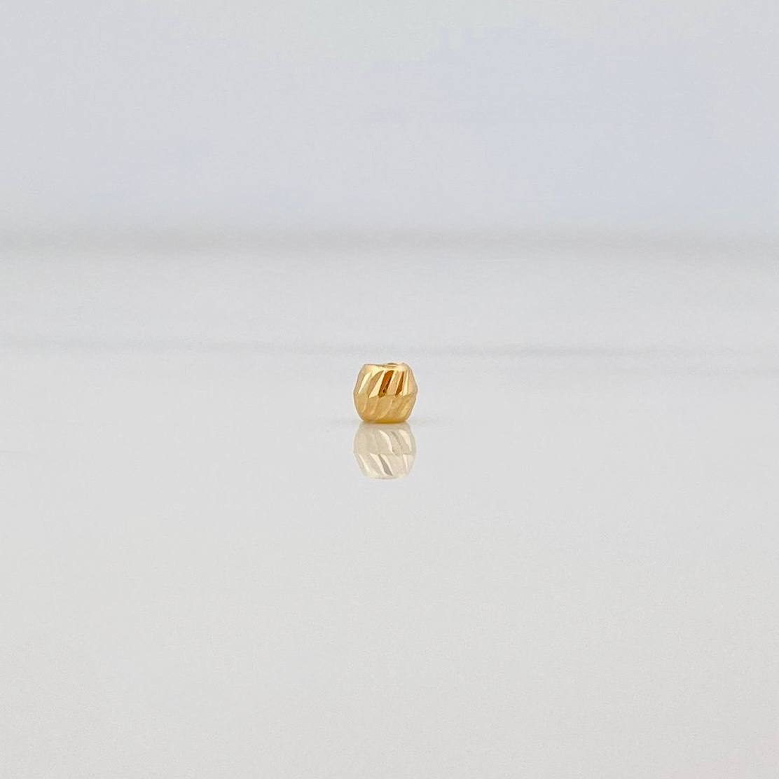 Diamond Cut Bead 3mm Yellow Gold 18K