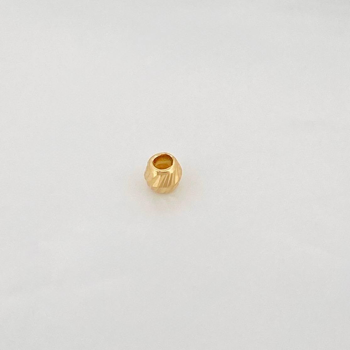 Diamond Cut Bead 3mm Yellow Gold 18K