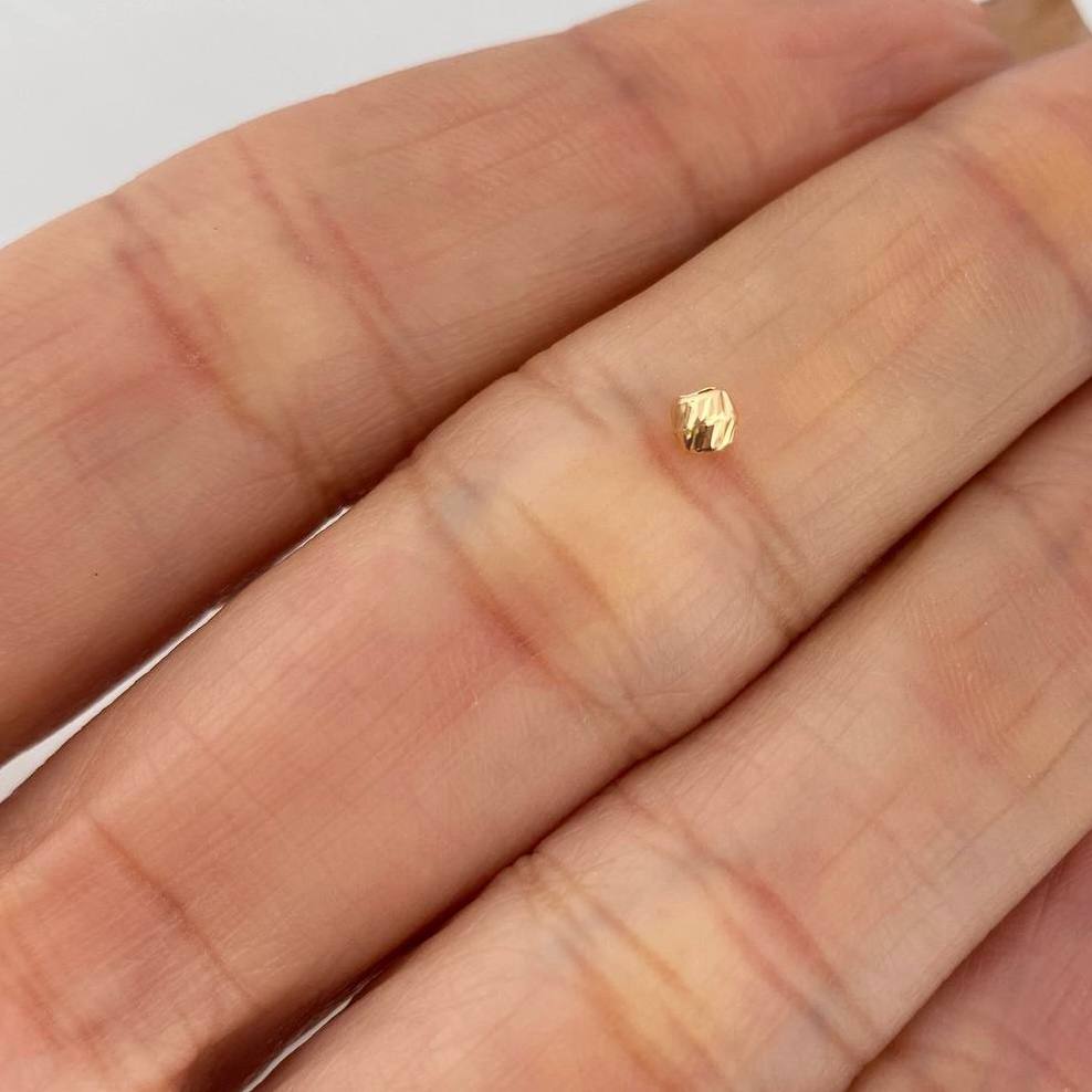 Diamond Cut Bead 3mm Yellow Gold 18K