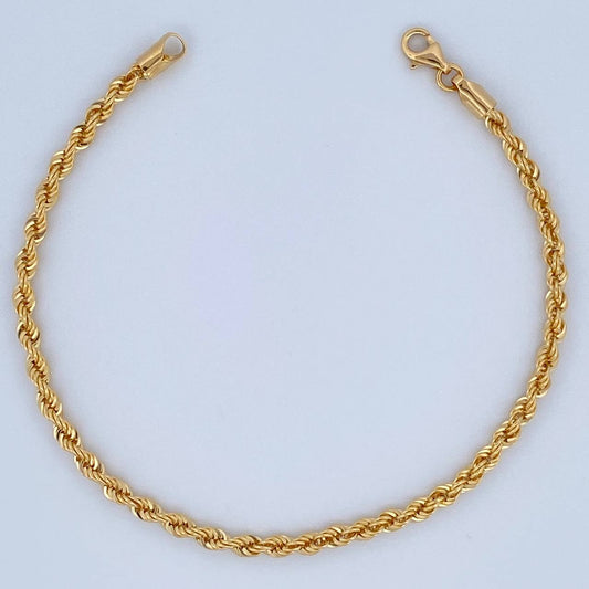 Rope Bracelet 3.05gr / 8.0in / +3 18K Gold $