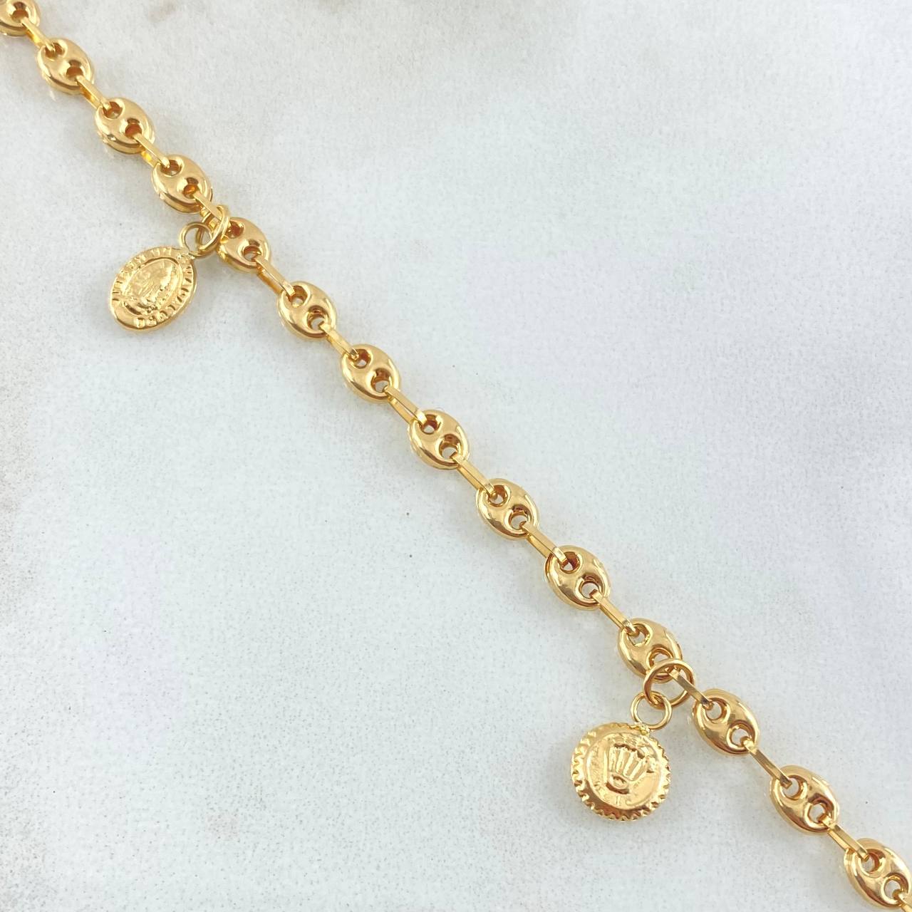 GC Anklet Pendants 5.1gr / 9.8in / 18K Gold