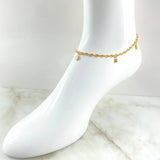 GC Anklet Pendants 5.1gr / 9.8in / 18K Gold