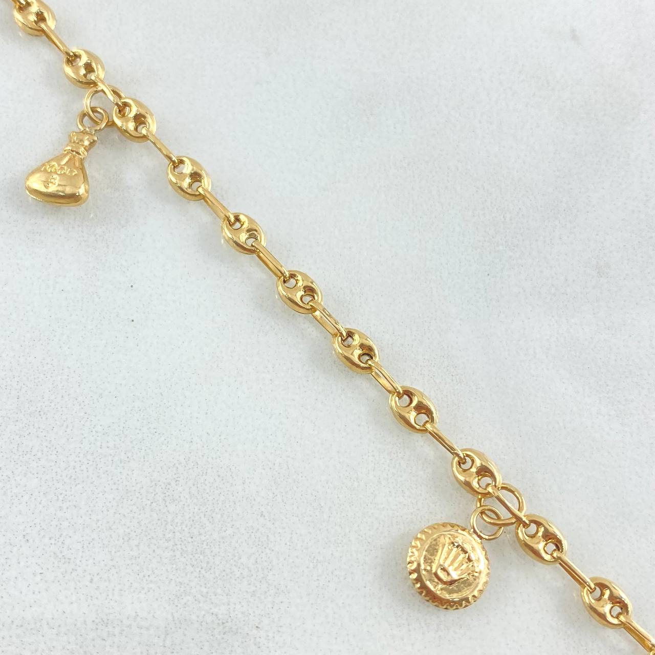 GC Anklet Pendants 4.6gr / 9.8in / 18K Gold