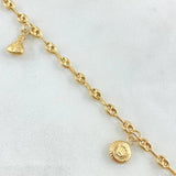 GC Anklet Pendants 4.6gr / 9.8in / 18K Gold